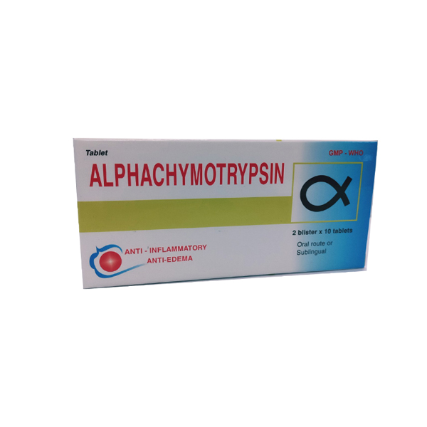 Alpha chymotrypsin 4200IU hộp 2 vỉ x 10 viên nén vỉ nhôm Z120