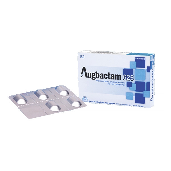 Augbactam 625mg hộp 2 vỉ x 5 viên nén Mekophar