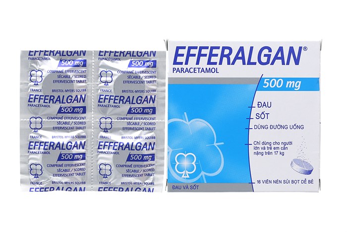 Efferalgan Paracetamol 500mg hộp 4 vỉ x 4 viên sủi Pháp