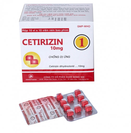 Cetirizine 10mg hộp 10 vỉ x 10 viên Đồng nai