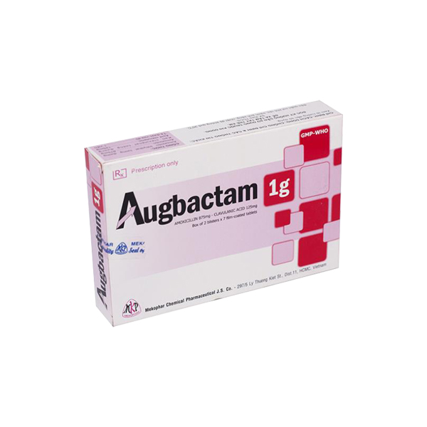 Augbactam 1g hộp 2 vỉ x 7 viên Mekophar