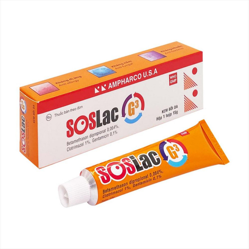 SOSlac G3 bôi da Tube 15g Ampharco