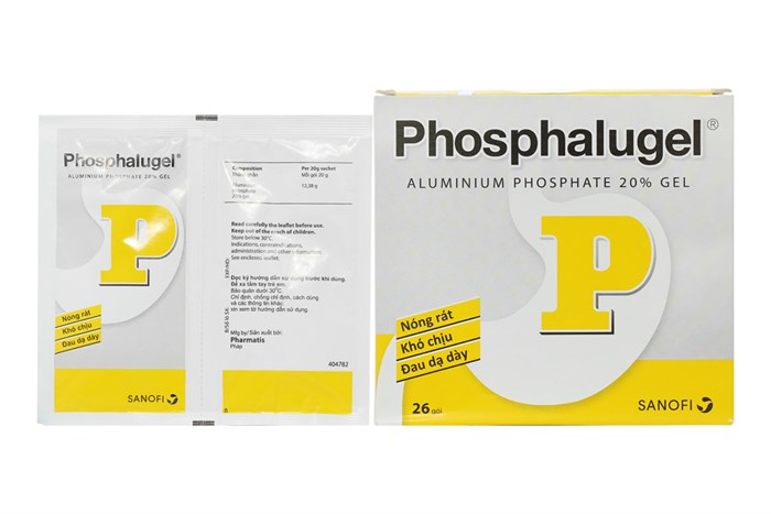 Phosphalugel Aluminum phospha 12.38g hộp 26 gói Sanofi