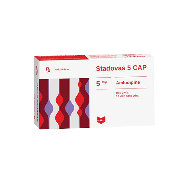 Stadovas 5 Amlodipin 5mg hộp 3 vỉ x 10 viên nang Stella